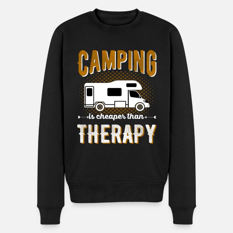 Camper Camping Wohnwagen Geschenk - Männer Premium Bio Pullover - Schwarz