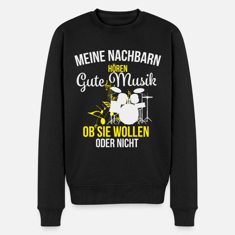 Schlagzeuger Schlagzeug Drummer Geschenk - Männer Premium Bio Pullover - Schwarz