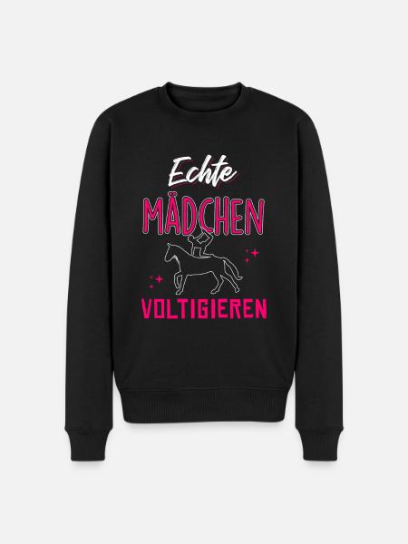 Echte Mädchen Voltigieren - Männer Premium Bio Pullover - Schwarz