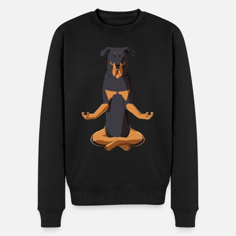 Beauceron Hund Meditation - Männer Premium Bio Pullover - Schwarz