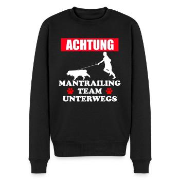 Mantrailing Team Mantrailer Hund Geschenkidee - Männer Premium Bio Pullover - Schwarz - Vorne - Nico (187cm)