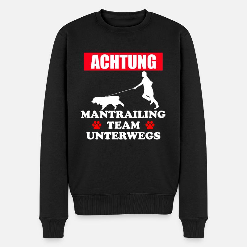 Mantrailing Team Mantrailer Hund Geschenkidee - Männer Premium Bio Pullover - Schwarz