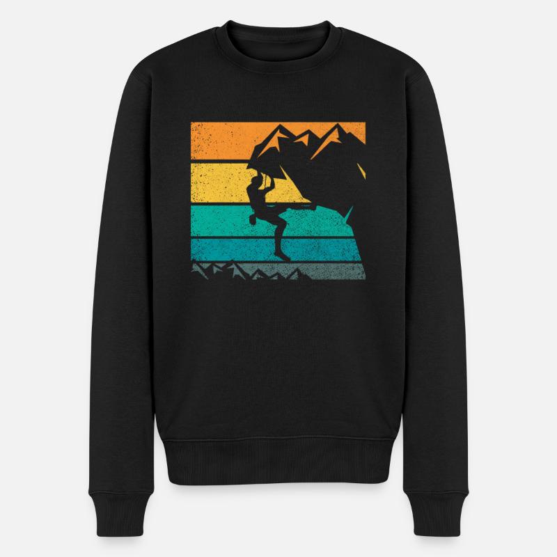 Bergsteiger Klettern - Männer Premium Bio Pullover - Schwarz