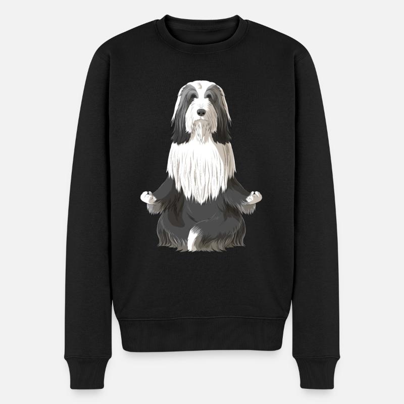 Bearded Collie chien méditation - Pull Premium bio Homme - noir