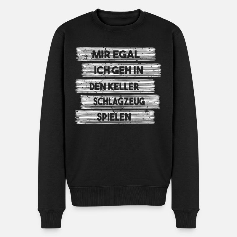 Schlagzeug Schlagzeuger Drummer Drumsticks - Männer Premium Bio Pullover - Schwarz