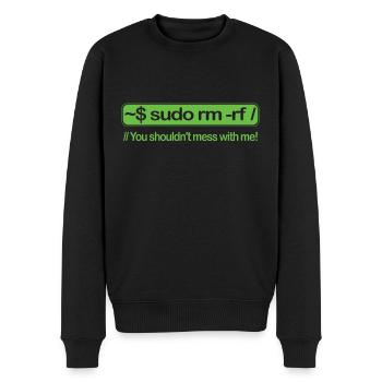 sudo rm -rf Linux programmer Unix Code Root - Men's Premium Organic Jumper - black - Front - Nico (187cm)