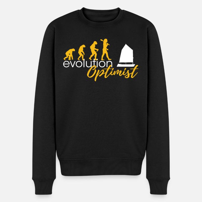 Evolution Of Optimists - Männer Premium Bio Pullover - Schwarz