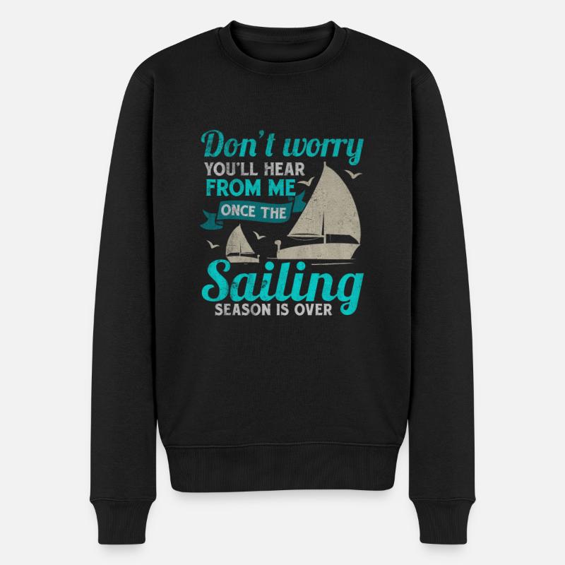 Segeln Regatta Skipper Boot Geschenk Segelboot - Männer Premium Bio Pullover - Schwarz
