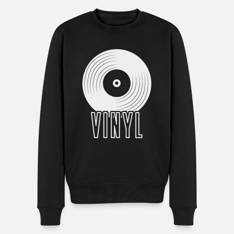 Vinyl - Männer Premium Bio Pullover - Schwarz