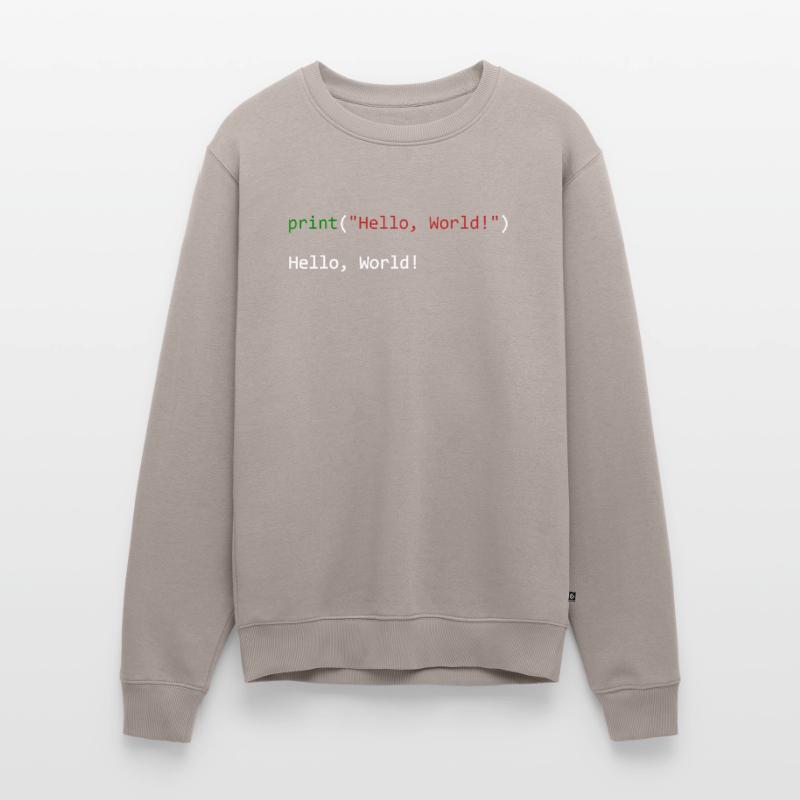 Hello World lustiges Geschenk Python Programmierer Männer Premium Bio Pullover