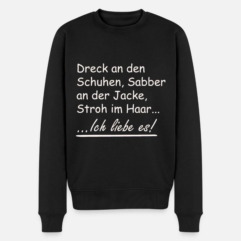 Pferd Pferde Spruch horse - Männer Premium Bio Pullover - Schwarz