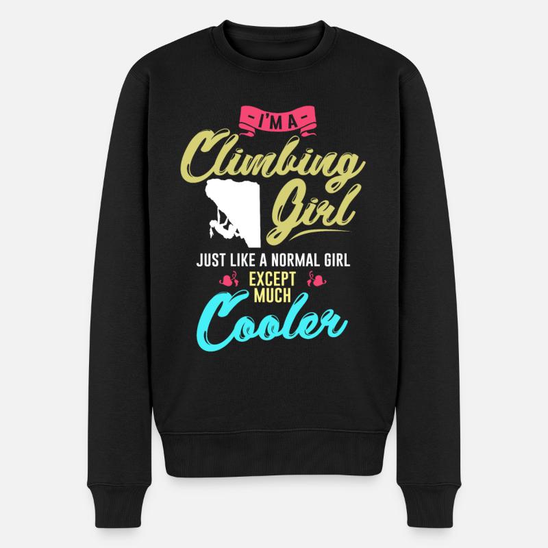 Klettern - Männer Premium Bio Pullover - Schwarz