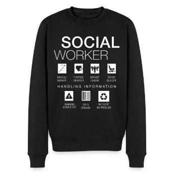 Sozialarbeiter Lustig - Männer Premium Bio Pullover - Schwarz - Vorne - Nico (187cm)