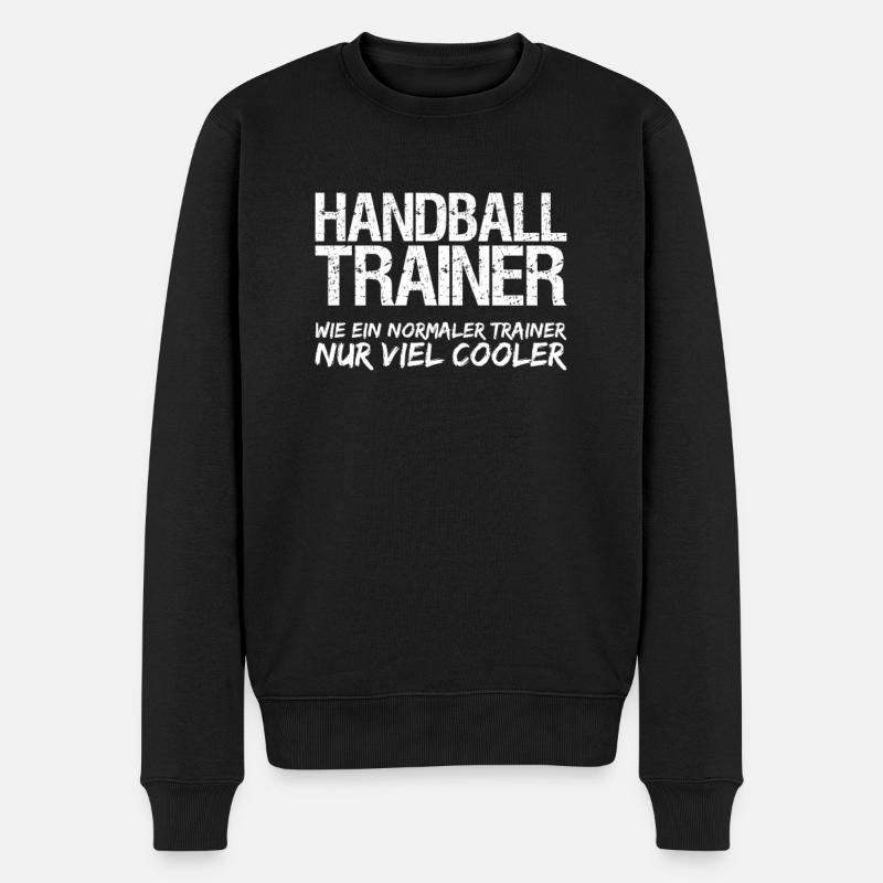 Handballtrainer Trainer nur cooler Geschenkidee - Männer Premium Bio Pullover - Schwarz