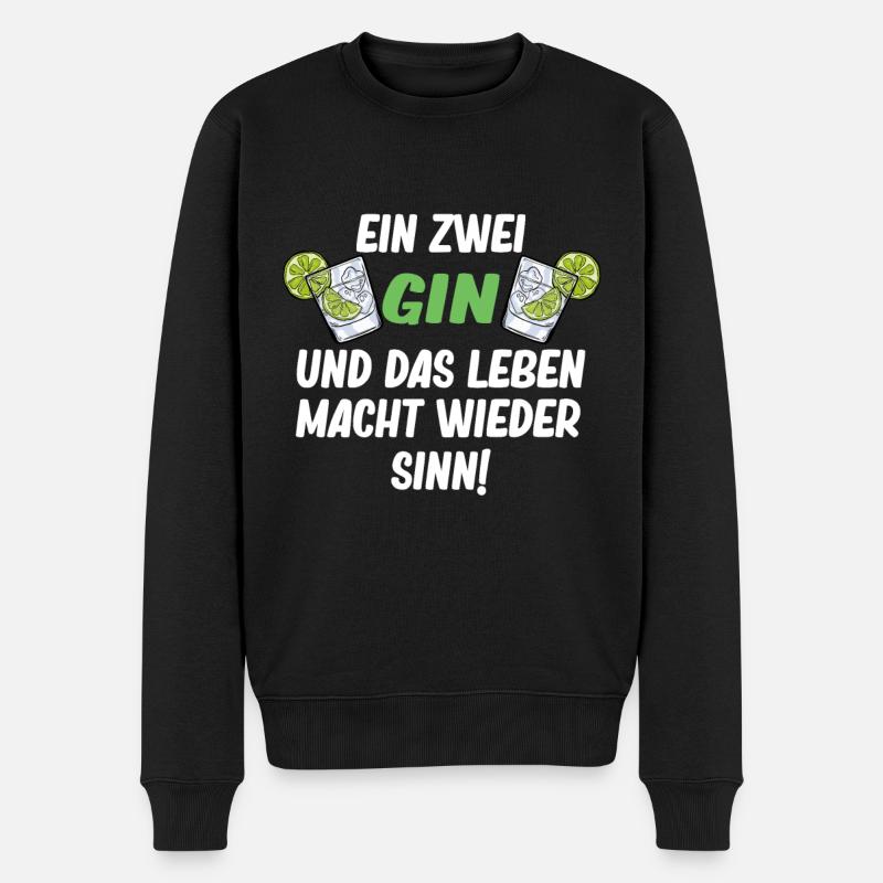 Cooler Gin Spruch - Männer Premium Bio Pullover - Schwarz