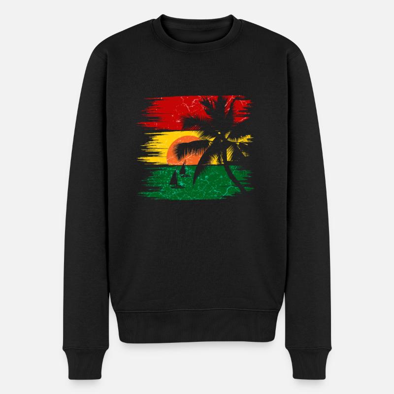 Jamaika Karibik Urlaub Jamaica Rasta Reagge - Männer Premium Bio Pullover - Schwarz