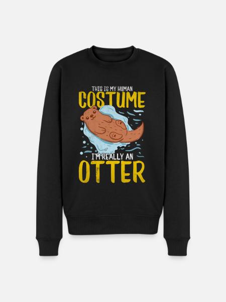 otter - Men's Premium Organic Jumper - black