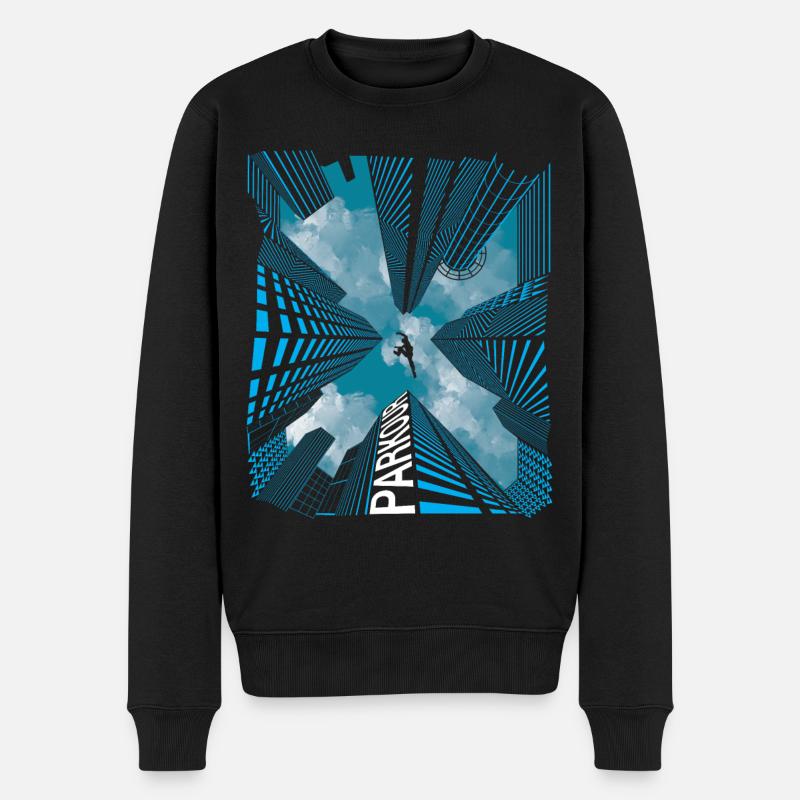 Skyline de Parkour - Pull Premium bio Homme - noir