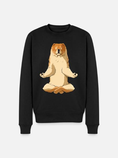 Meditate Chow Chow Dog - Men's Premium Organic Jumper - black