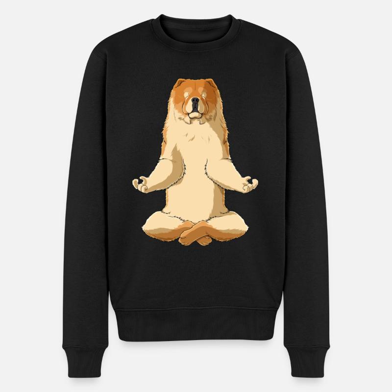 Meditierender Chow Chow Hund - Männer Premium Bio Pullover - Schwarz