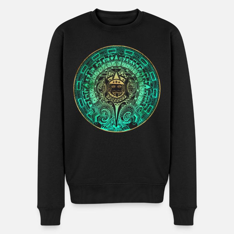Calendrier Aztèque Maya Aztèque Mexique - Pull Premium bio Homme - noir