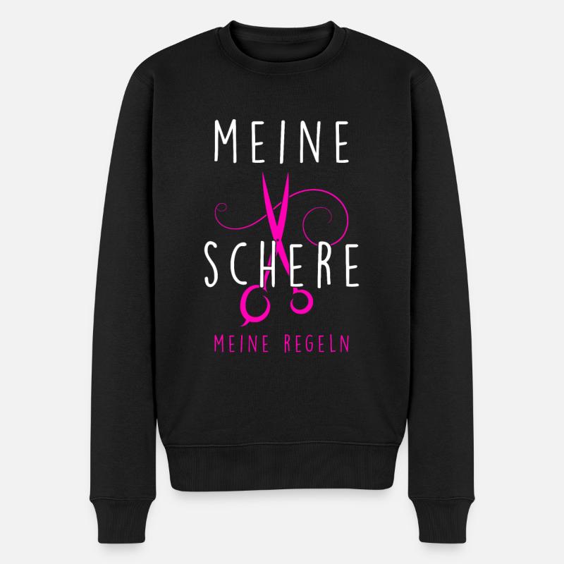 Meine Schere meine Regeln - Männer Premium Bio Pullover - Schwarz