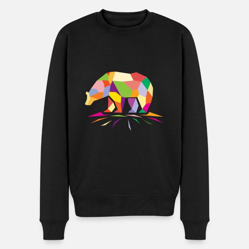 Ours polygone - Pull Premium bio Homme - noir