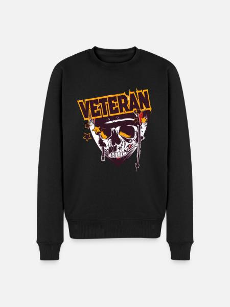 Veteran Der Armee - Männer Premium Bio Pullover - Schwarz