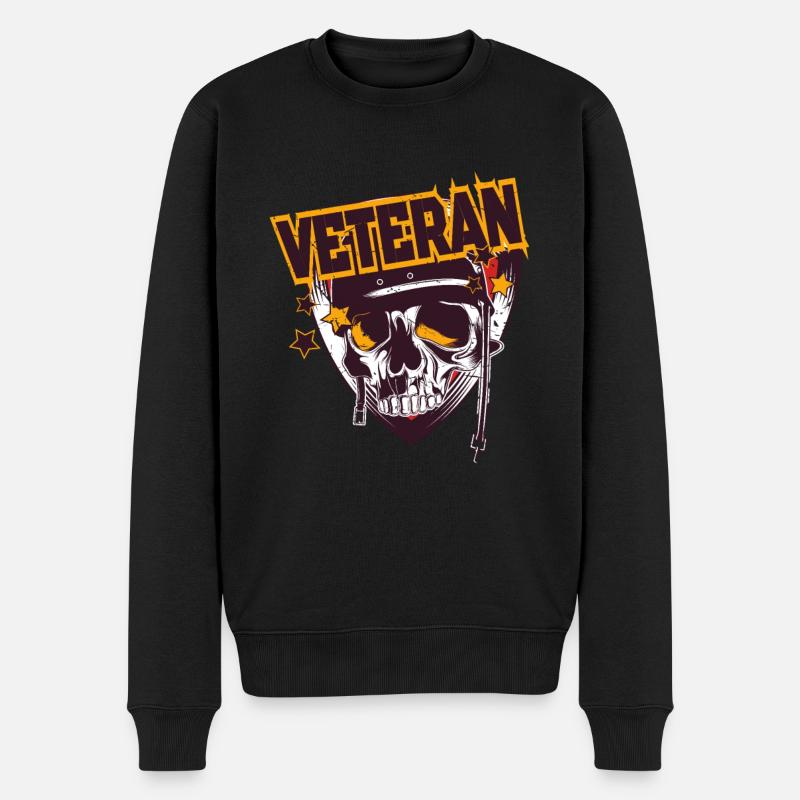 Veteran Der Armee - Männer Premium Bio Pullover - Schwarz