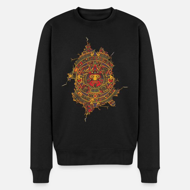 Calendrier Aztèque Maya Aztèque Mexique - Pull Premium bio Homme - noir