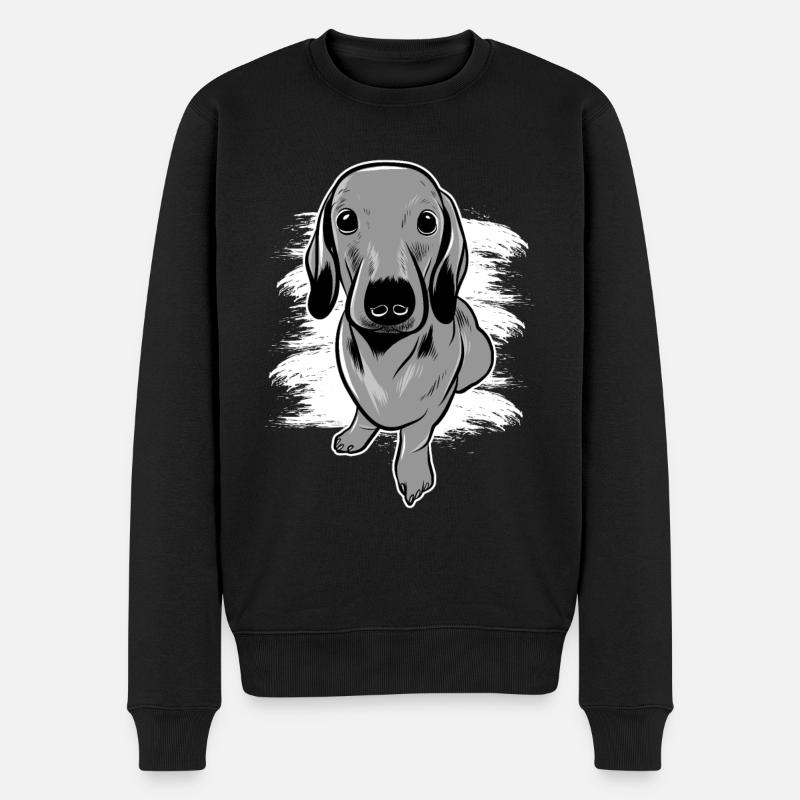 Teckel chien - Pull Premium bio Homme - noir