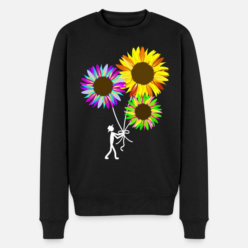bunter Sonnenblumen Strauß - Männer Premium Bio Pullover - Schwarz