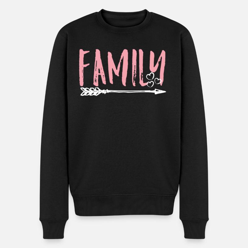 Familie - Männer Premium Bio Pullover - Schwarz