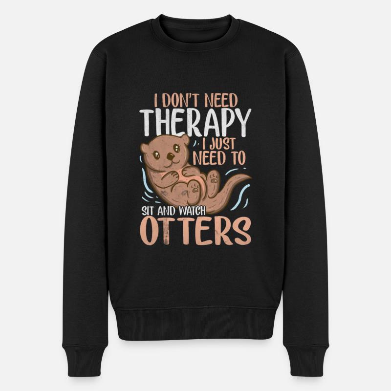 Otter - Männer Premium Bio Pullover - Schwarz
