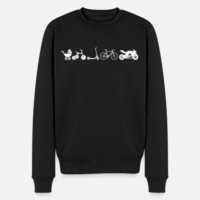 Cadeau drôle de moto d'évolution de motard - Pull Premium bio Homme - noir