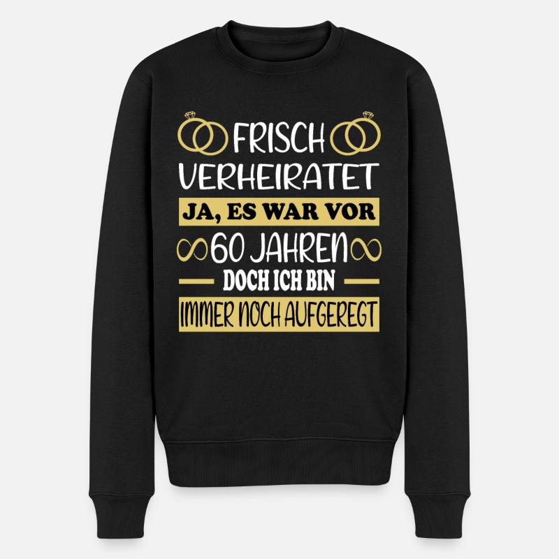 60 Jahre Diamanthochzeit Diamantene Hochzeit - Männer Premium Bio Pullover - Schwarz