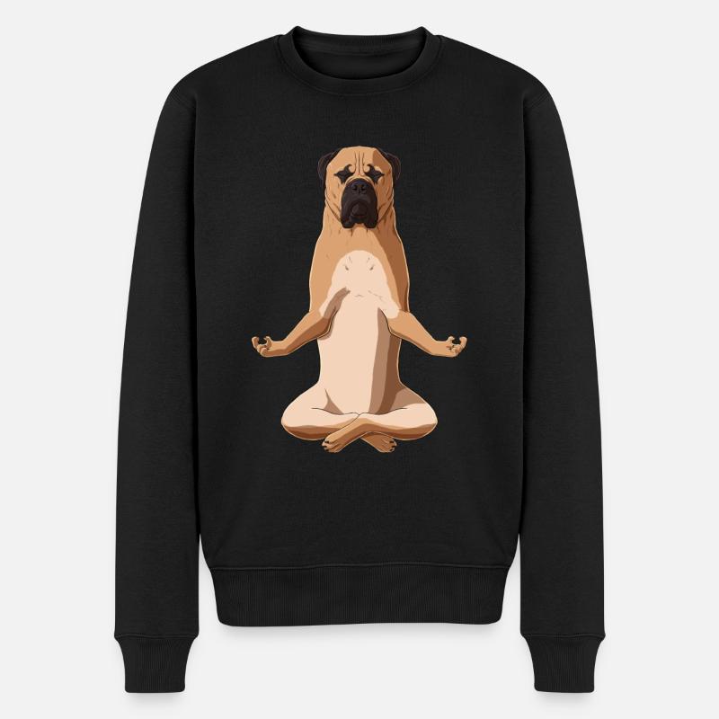 Chien de bullmaste méditant - Pull Premium bio Homme - noir