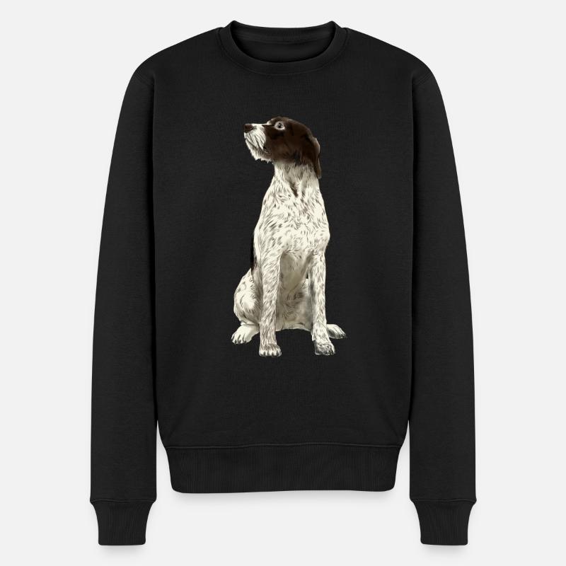 Sitzender Cesky Fousek Hund - Männer Premium Bio Pullover - Schwarz