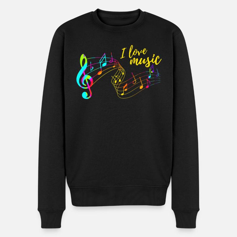 J'aime la musique - Pull Premium bio Homme - noir