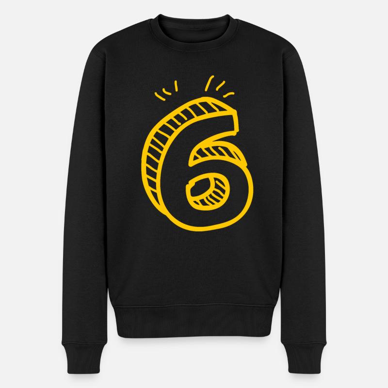 6 numéro 6 - Pull Premium bio Homme - noir