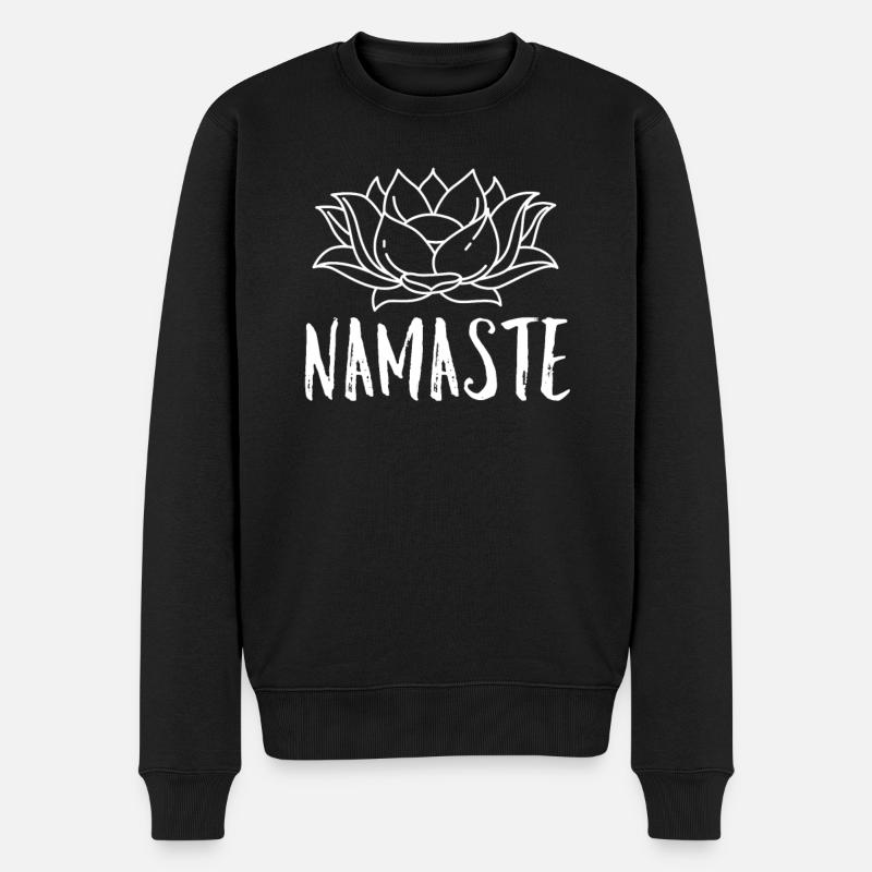 Yoga Namaste - Männer Premium Bio Pullover - Schwarz