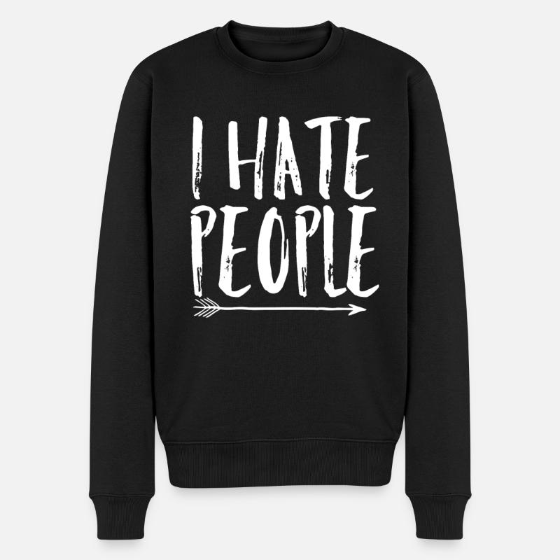 je déteste les gens - Pull Premium bio Homme - noir