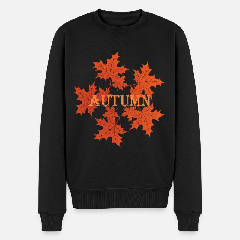 Automne mois, feuilles d’automne - Pull Premium bio Homme - noir
