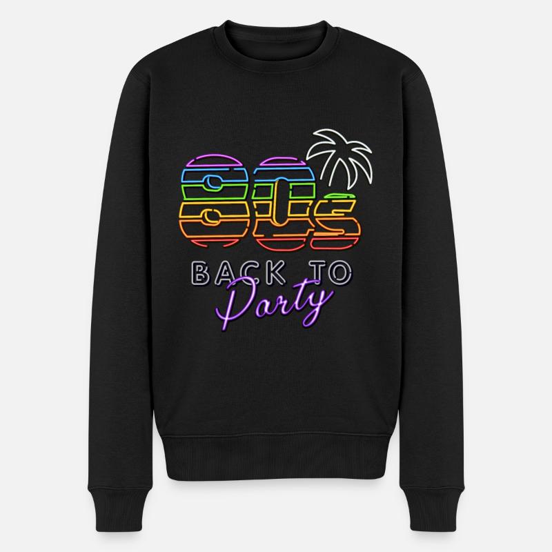 80s Back to Party Geschenk für bunte 80iger Jahre - Männer Premium Bio Pullover - Schwarz