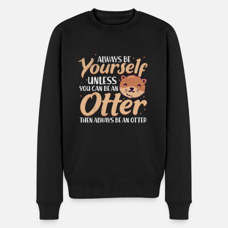 Otter - Männer Premium Bio Pullover - Schwarz