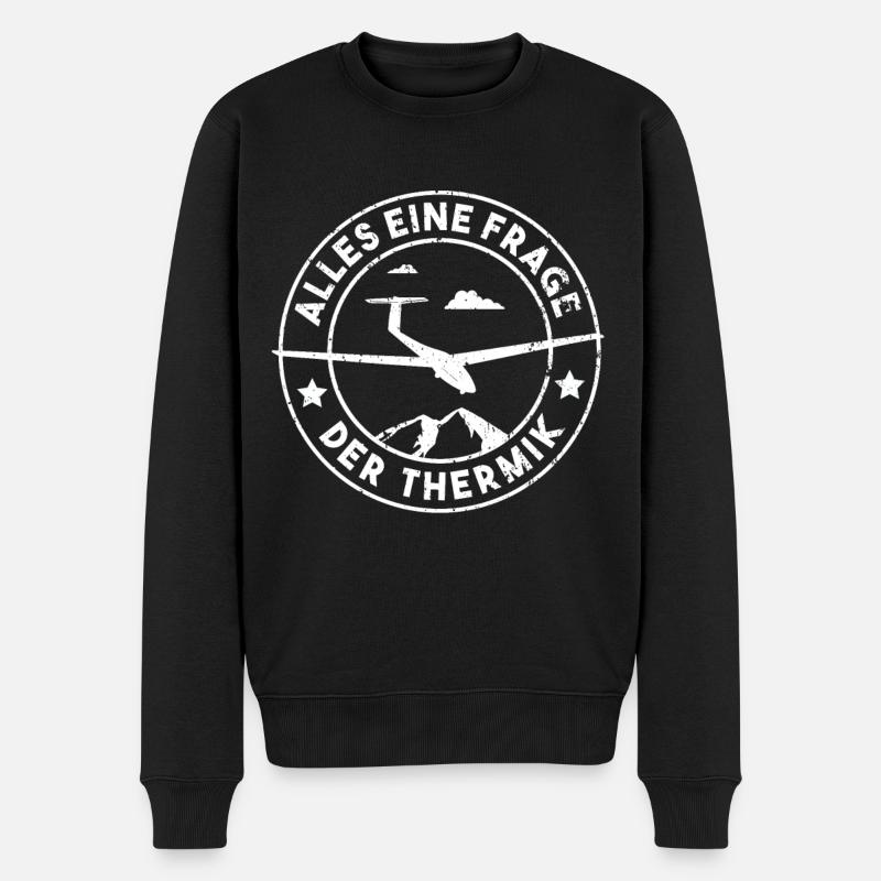 Segelflieger Segelfliegen Pilot Geschenk - Männer Premium Bio Pullover - Schwarz