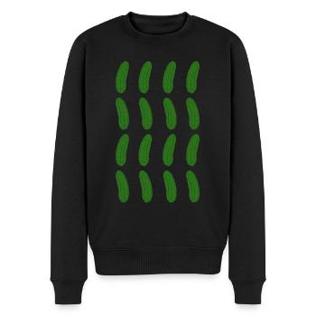 Gurken Muster Geschenk für Gurke & Gurken Fans - Männer Premium Bio Pullover - Schwarz - Vorne - Nico (187cm)