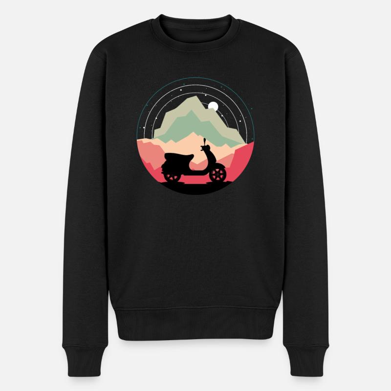 Moped Fancy Moped Design - Männer Premium Bio Pullover - Schwarz