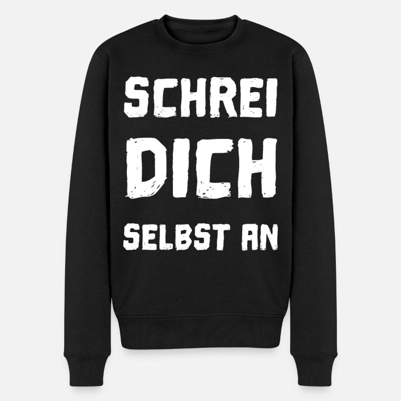 Selbst anschreien - Männer Premium Bio Pullover - Schwarz