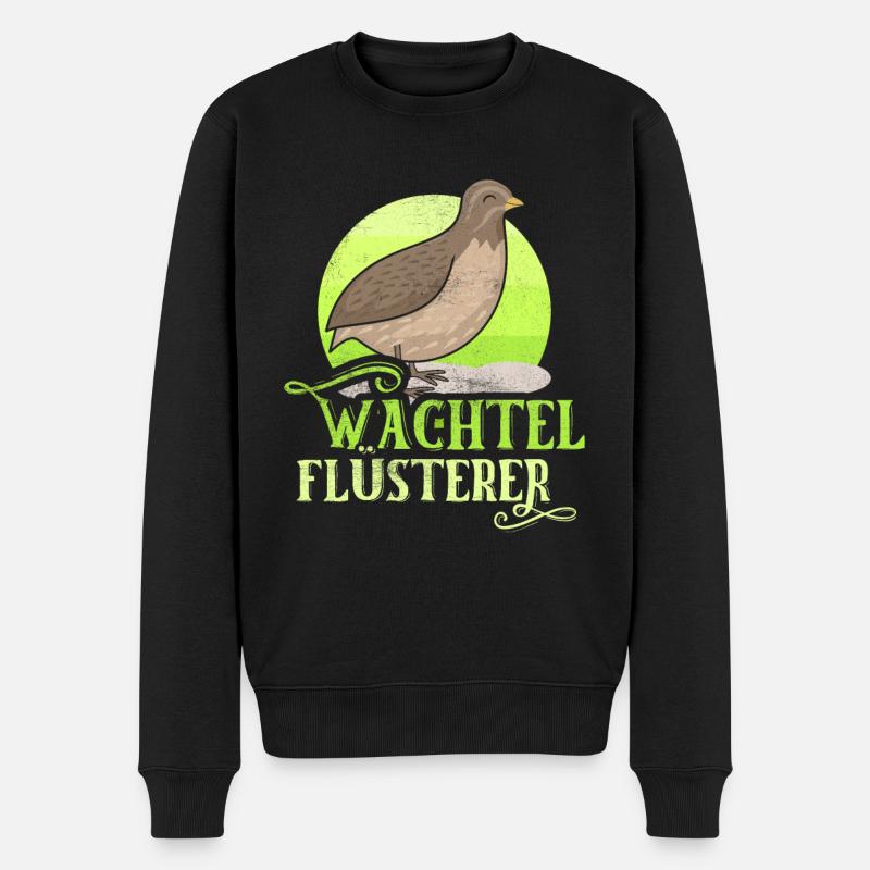 Wachtel Flüsterer - Männer Premium Bio Pullover - Schwarz